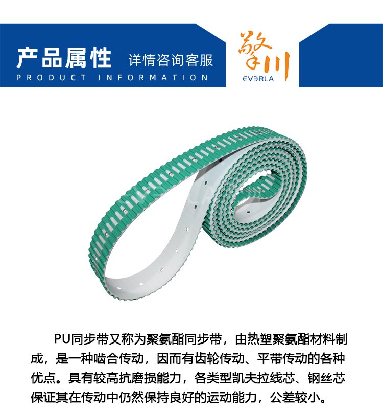 PU<a href='http://www.stanleyyule.com/' target='_blank'><u>同步帶</u></a>加開槽打孔綠布